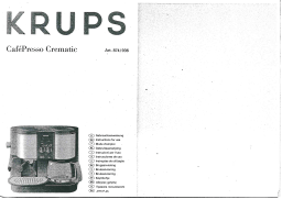 Krups F874 Manuel utilisateur