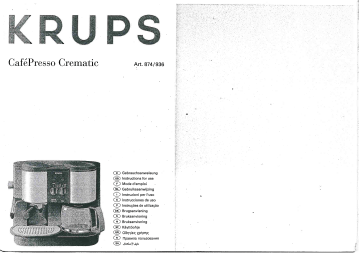 Manuel du propriétaire | Krups F874 Manuel utilisateur | Fixfr