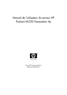 HP PROLIANT ML350 G4P SERVER Manuel utilisateur