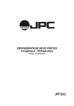 JPC JPF263 R&eacute;frig&eacute;rateur combin&eacute; Manuel utilisateur