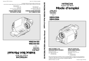 Hitachi DZ-MV230A Mode d'emploi | Fixfr