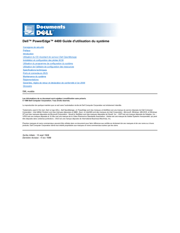 Dell PowerEdge 4400 server Manuel utilisateur | Fixfr