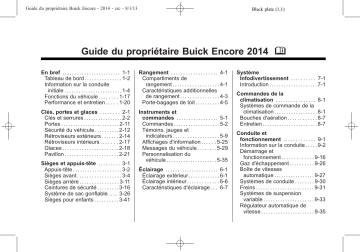 Buick Encore Manuel du propriétaire | Fixfr