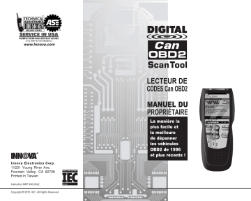 Manuel du propriétaire | Innova 3140b Scan Tool CanOBD2&1 Kit Manuel utilisateur | Fixfr