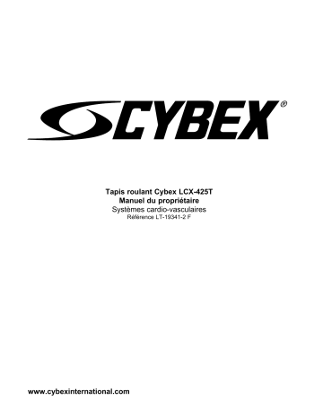 Manuel du propriétaire | Cybex International 425T TREADMILL Manuel utilisateur | Fixfr
