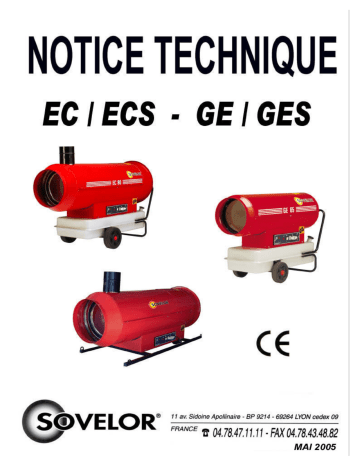Manuel du propriétaire | SOVELOR GE 105 Manuel utilisateur | Fixfr