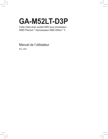 Manuel du propriétaire | Gigabyte GA-M52LT-D3P Manuel utilisateur | Fixfr