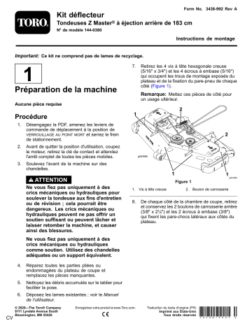 Guide d'installation | Toro Baffle Kit, 72in Rear Discharge Z Master Mowers Riding Product Manuel utilisateur | Fixfr