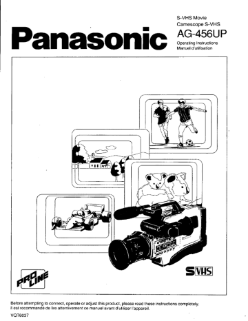 Panasonic AG-456UP Camcorder User Manual | Fixfr