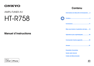 Manuel du propriétaire | ONKYO HT-R758 Manuel utilisateur | Fixfr