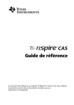 Texas Instruments TI-NSPIRE CAS Manuel utilisateur