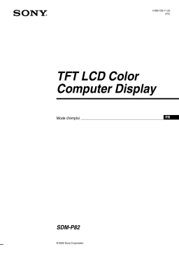 Sony SDM-P82 Manuel utilisateur