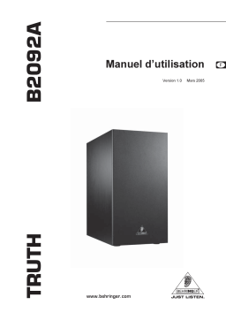 Behringer B2092A Manuel utilisateur