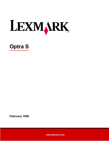 Manuel du propriétaire | Lexmark OPTRA S Manuel utilisateur | Fixfr