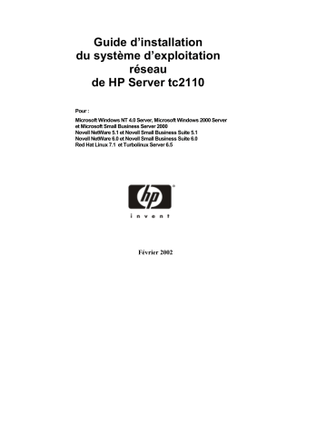 Manuel du propriétaire | HP Server tc2110 Manuel utilisateur | Fixfr