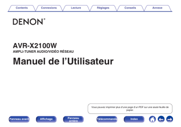 Manuel du propriétaire | Denon AVR-X2100W Manuel utilisateur | Fixfr