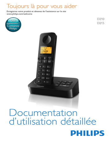 Manuel du propriétaire | Philips D2154B Téléphone sans fil Manuel utilisateur | Fixfr