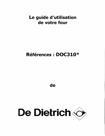 Manuel du propriétaire | De Dietrich DOC310XE1 Manuel utilisateur | Fixfr