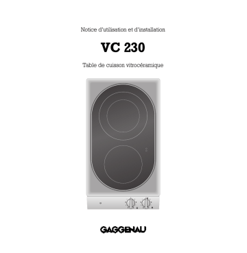 Manuel du propriétaire | Gaggenau VC230112 Manuel utilisateur | Fixfr