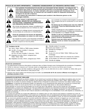 Manuel du propriétaire | Chamberlain TM30 Manuel utilisateur | Fixfr