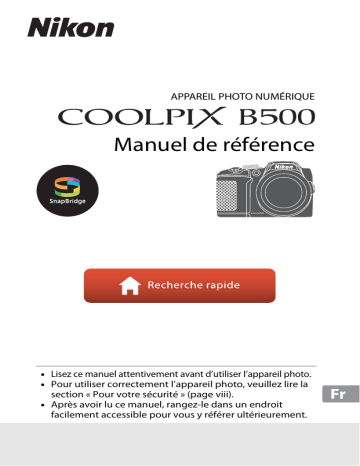 Manuel du propriétaire | Nikon COOLPIX B500 Manuel utilisateur | Fixfr