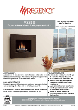 Regency Fireplace Products Sunrise P33SE Gas Fireplace Manuel utilisateur