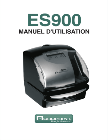 Manuel du propriétaire | Acroprint ES900 Manuel utilisateur | Fixfr