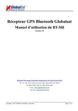 Globalsat BT-368 Manuel utilisateur