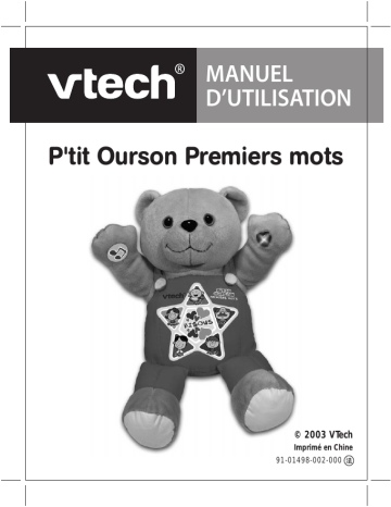 Manuel du propriétaire | VTech PTIT OURSON PREMIERS MOTS Manuel utilisateur | Fixfr