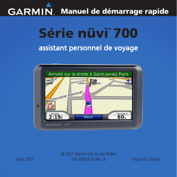 nüvi® 750 | nüvi® 760, North America, BMW | nuvi 760 | nüvi® 770 | nüvi® 760 | Guide de démarrage rapide | Garmin Nüvi 770 Manuel utilisateur | Fixfr