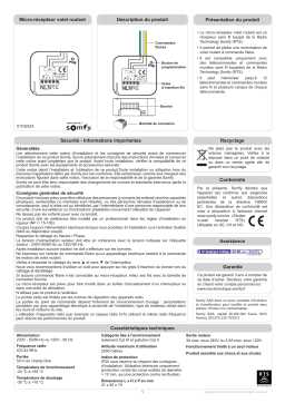 Somfy Micro récepteur pour volet roulant Somfy Manuel utilisateur