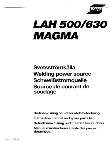 LAH 630 Magma | ESAB LAH 500 Manuel utilisateur | Fixfr