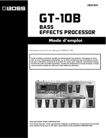 Manuel du propriétaire | Roland GT-10B Manuel utilisateur | Fixfr