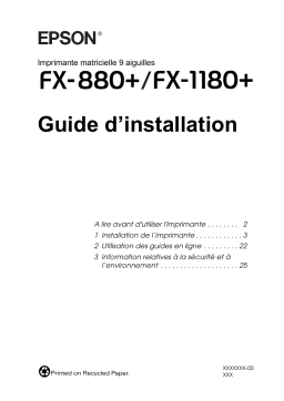 Epson FX-1180 Manuel utilisateur