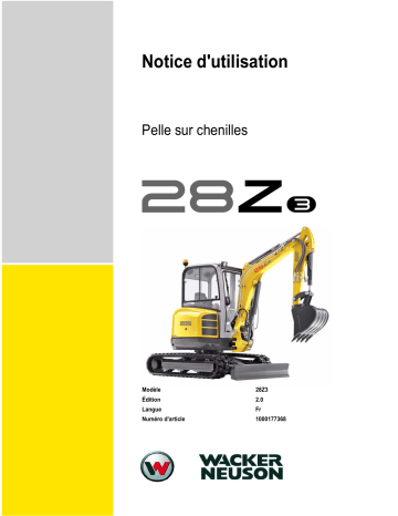 EZ28 | Wacker Neuson 28Z3 Tracked Zero Tail Excavator Manuel utilisateur | Fixfr