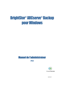 Iomega BRIGHTSTOR ARCSERVE BACKUP Manuel utilisateur