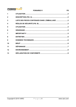 Powerplus POWAIR0311 Manuel utilisateur