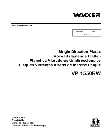 Wacker Neuson VP1550RW Single direction Vibratory Plate Manuel utilisateur | Fixfr