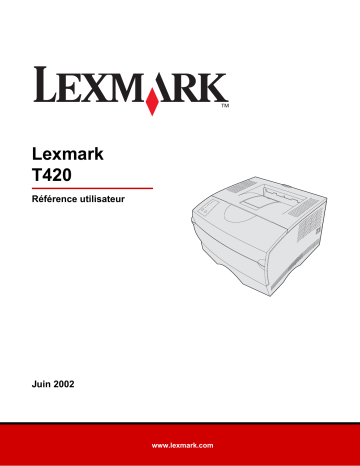 Manuel du propriétaire | Lexmark T420 Manuel utilisateur | Fixfr
