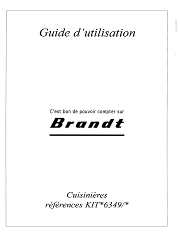 Manuel du propriétaire | Brandt KITB6349 Manuel utilisateur | Fixfr