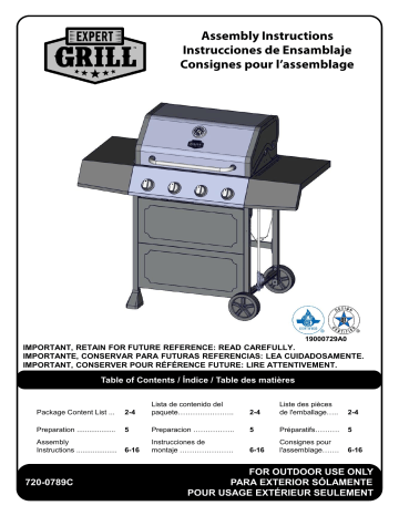 EXPERT GRILL 720-0789C grill Manuel utilisateur | Fixfr