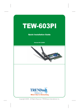 Trendnet TEW-603PI Manuel utilisateur