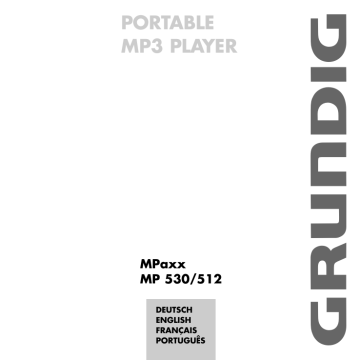 Mode d'emploi | Grundig MPaxx MP530 Manuel utilisateur | Fixfr