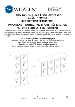 Whalen DMRD-E / 855284 Onin 8 Cubby Room Divider - Espresso  Manuel utilisateur