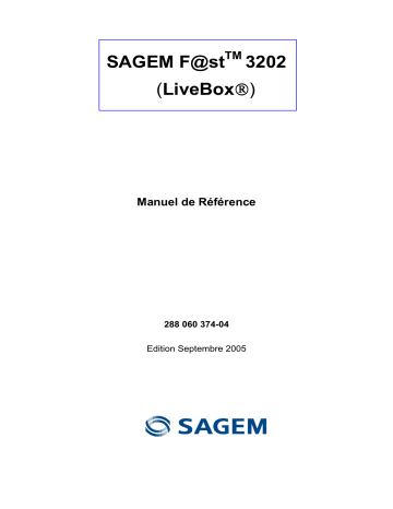 Manuel du propriétaire | Sagem F@ST 3202 (LIVEBOX) Manuel utilisateur | Fixfr