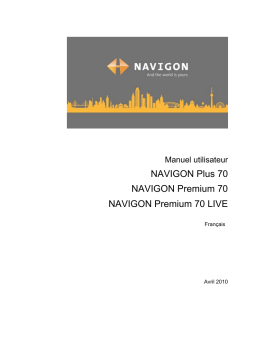 Navigon PREMIUM 70 LIVE Manuel utilisateur