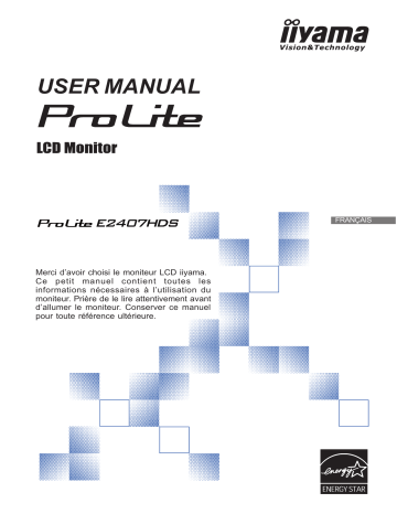 Manuel du propriétaire | iiyama PROLITE E2407HDS Manuel utilisateur | Fixfr