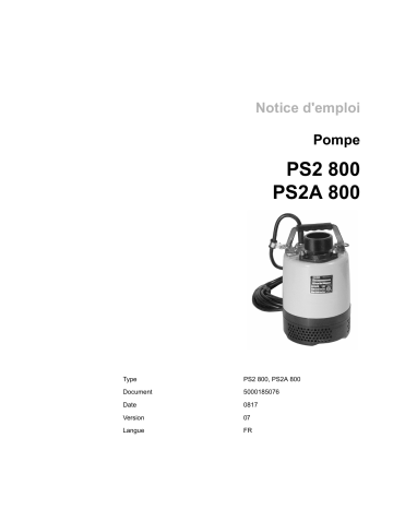 PSA2800 | Wacker Neuson PS2800 Submersible Pump Manuel utilisateur | Fixfr
