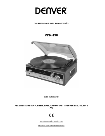 Denver VPR-190 Retro turntable Manuel utilisateur | Fixfr