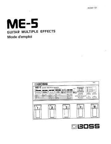 Manuel du propriétaire | Boss ME-5 Manuel utilisateur | Fixfr